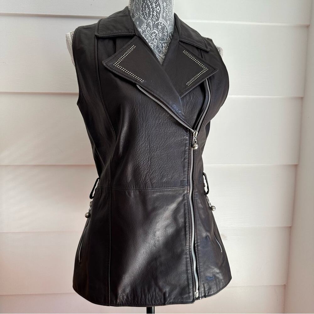 Vintage Italian Leather Vest with Studs by San Dino - Picture 11 of 11